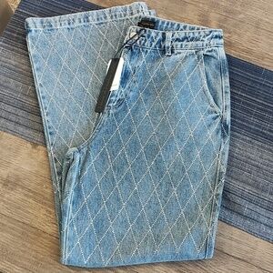 New House of Harlow Denim Wide Leg Size 28